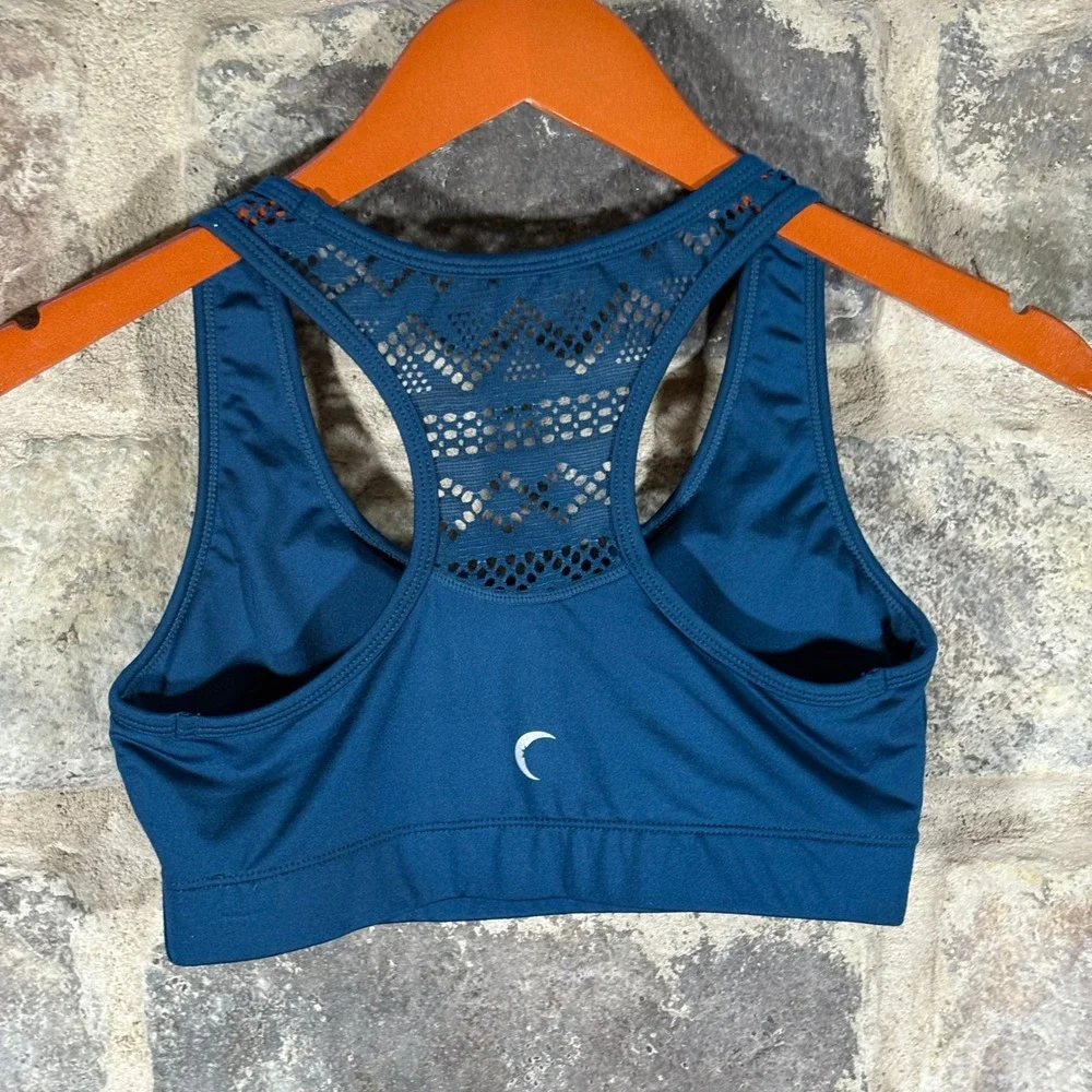 ZYIA Active Teal Blue Racerback‎ Sports Bra Bomber Comfortable Small Padded